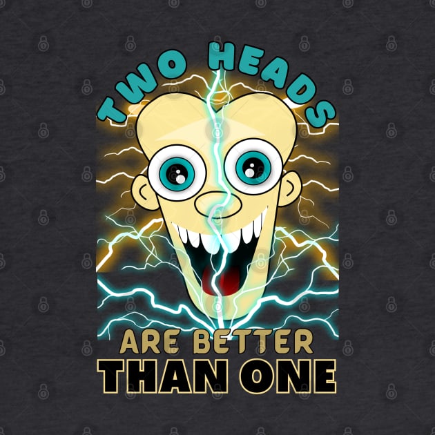 Two Heads Are Better Than One Twin Head Happy Funny Face Cartoon Emoji by AllFunnyFaces